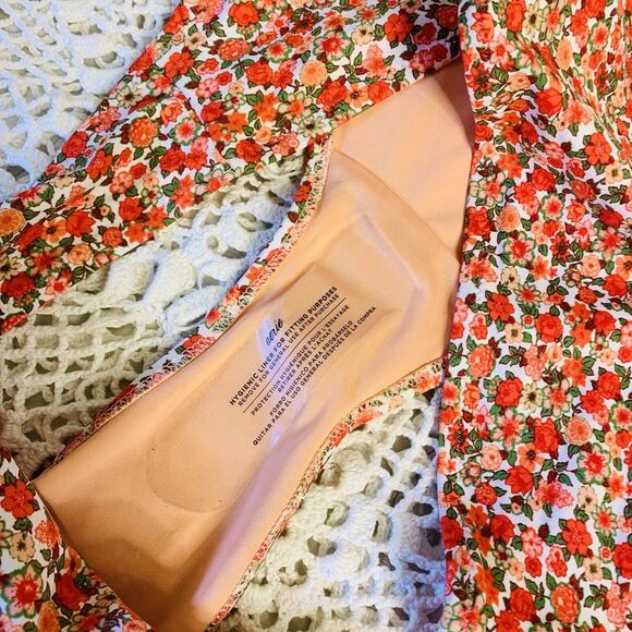 OG $24.95 NWT! Aerie (XL)Swim Bottom Bikini Orange Red White Green Floral Design - Picture 5 of 7
